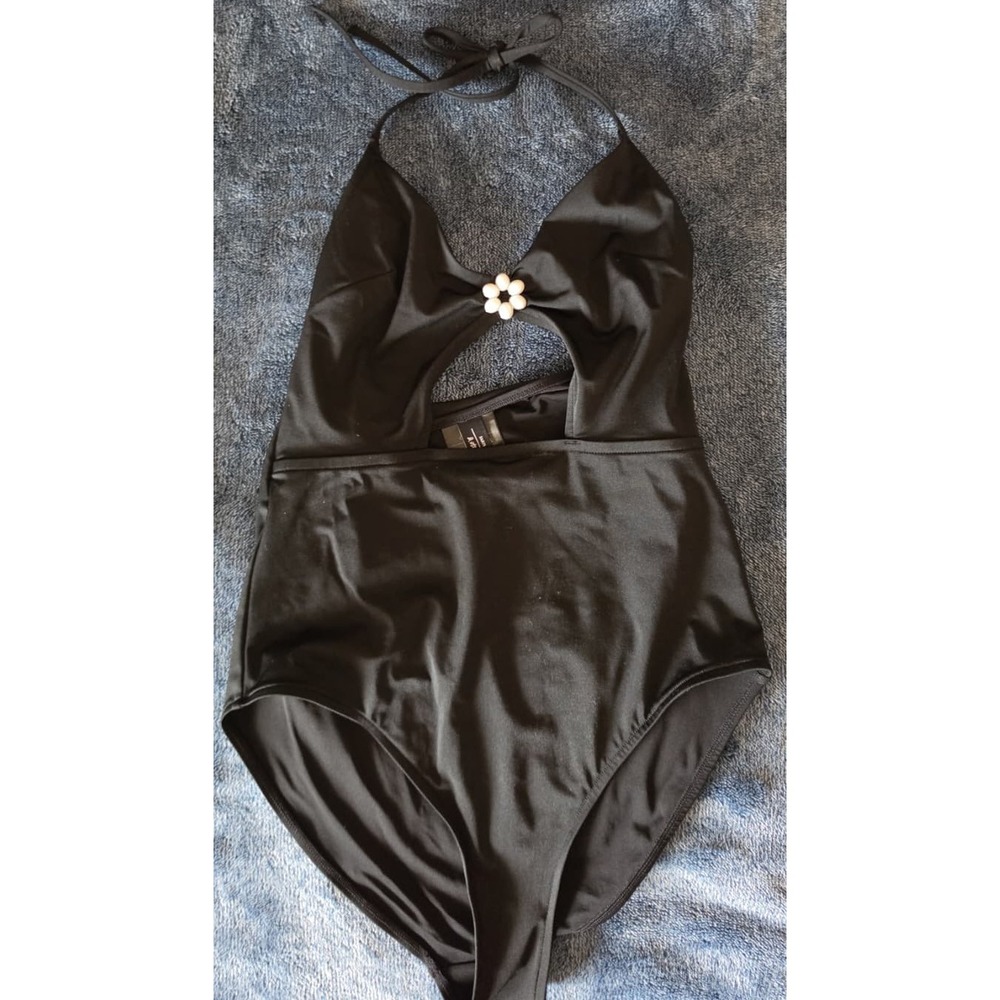 & Other Stories Black One Piece Swimsuit Size 0 Solid Swimwear Bathing Suit